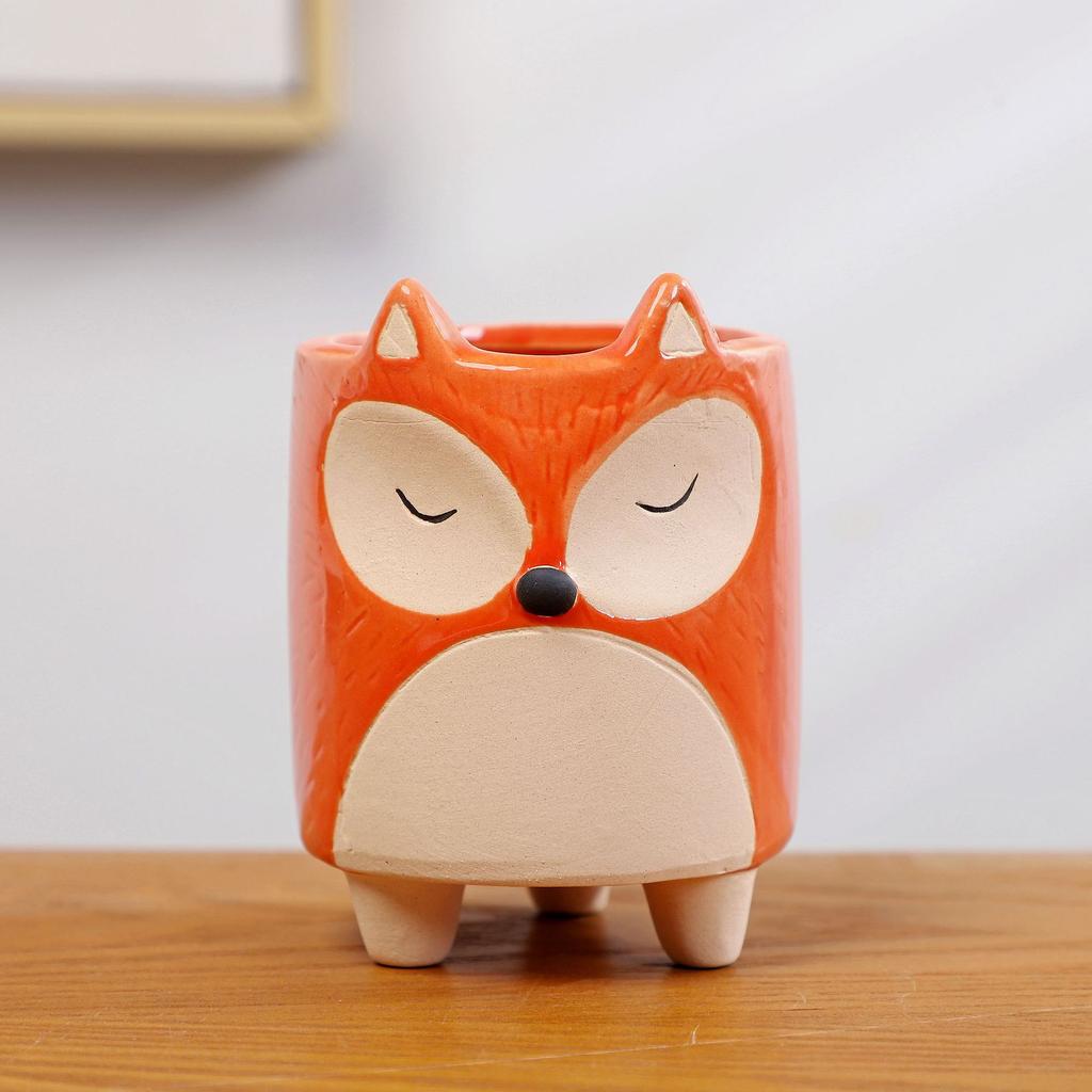 Cute Animal Ceramic Flower Pot Cartoon Succulent Green Plant Potted Desk Ornament Home Garden Balcony Decoration 2025 New