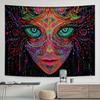 Psychedelic Third Eye Tapestry Black Light Tapestry Neon Face Art Hanging Cloth Living Room Room Decoration