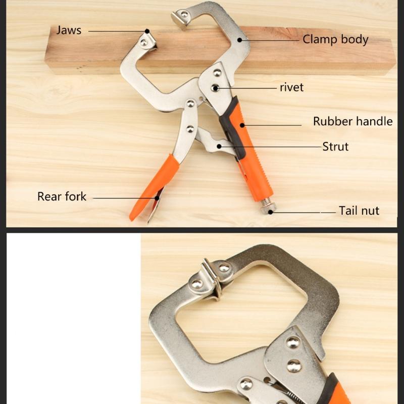 6/9/11/14/18Inch Face Clamps Pocket Hole Clamps for Woodworking, Welding Clamps Metal Vise Grip Clamps Locking C Clamps