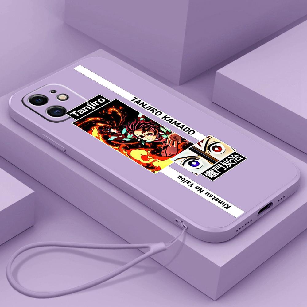 Samsung Galaxy A14 A24 A54 A34 pro iPhone 11 12 13 14 15 Pro Max Xiaomi Redmi 13C Huawei Měkký kryt na telefon s rovnými hranami NY2 Anime Demon Slayer