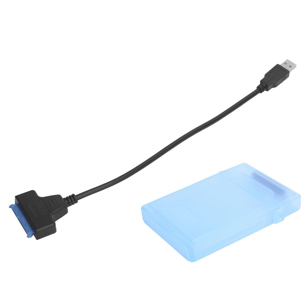 Hard Disk Adapter Cable 2.5in SATA USB3.0 HDD SSD Conversion Cord with Protection BoxBlue