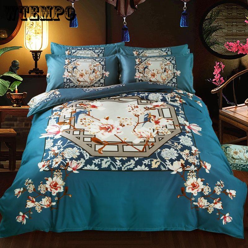 Buy Bedding Set Super King Size Duvet Cover Navy Bedding 4pcs Bed Set