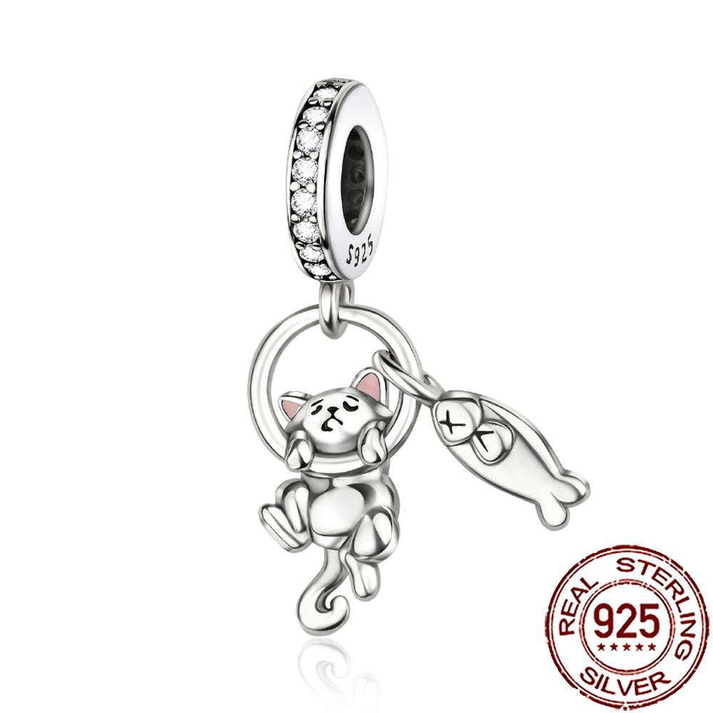 New Charms Copper Cat Dog Flamingo Chameleon Axolotl Animal Beads Fit Bracelet Necklace Women Diy Jewelry