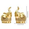 Elephant Figurines Raised Trunk Ornaments Set Textured