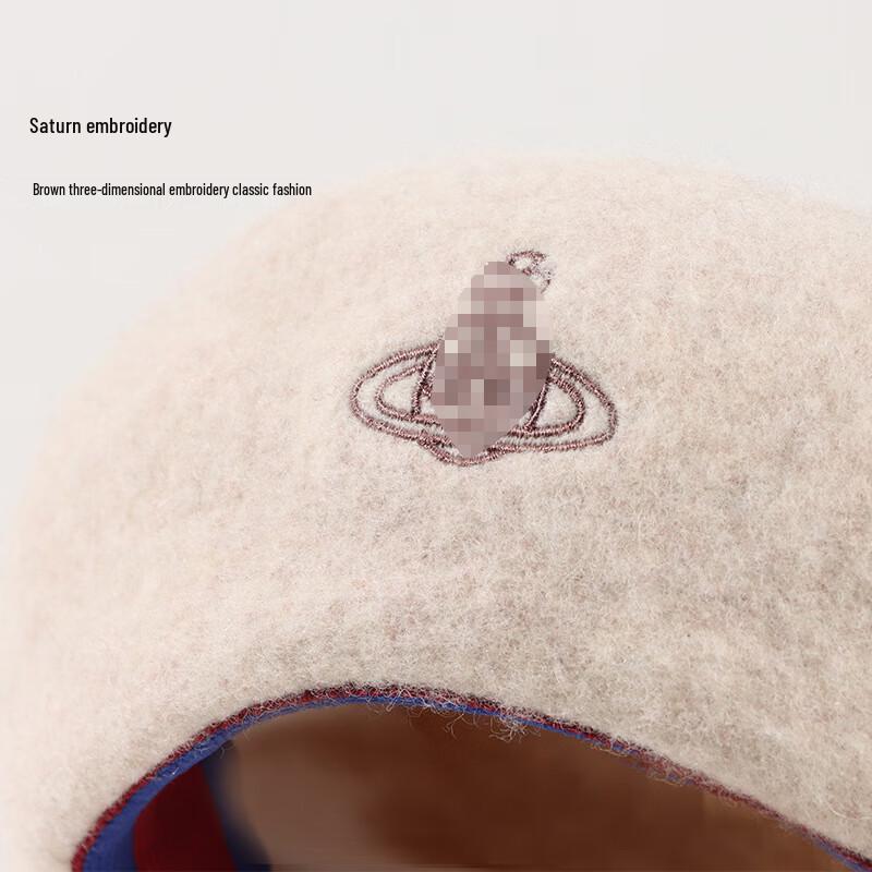 Beretă pentru femei Vivienne Westwood din lână pură cu broderie Saturn