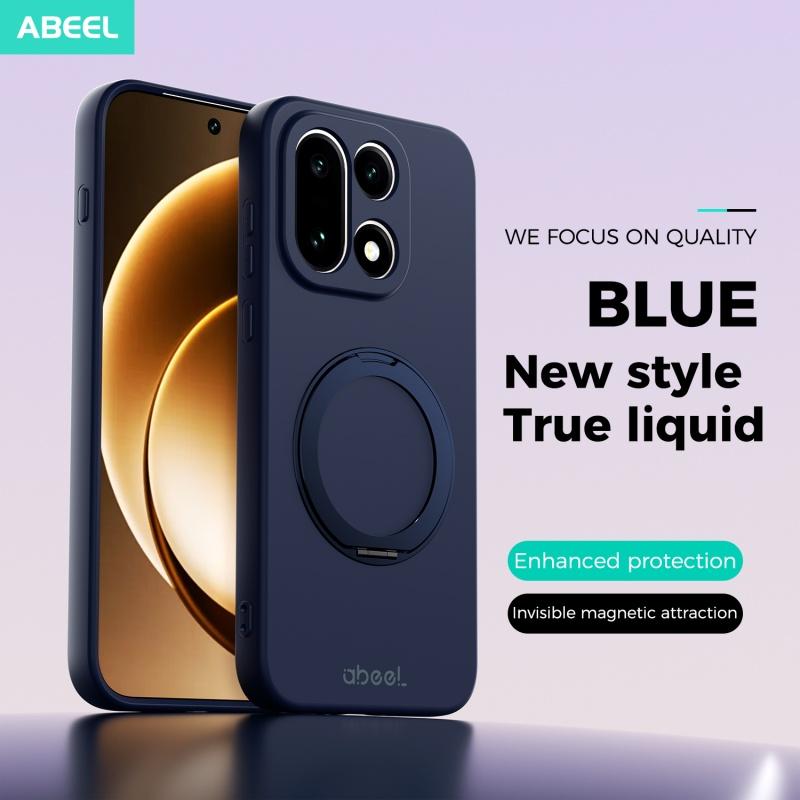 Liquid Silicone Invisible Magnetic Rotating Stand Case For OnePlus 1+ 15 Wireless Charging Soft Shockproof Case Cover