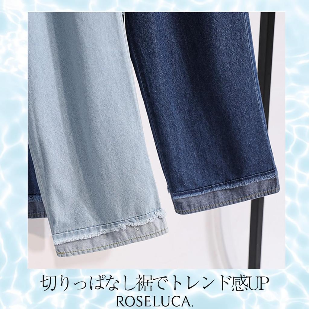 Wide Baggy Denim Pants with Elastic High Size L ROSELUCA. Women's Waist, Waist, Spring/Summer, Blue,