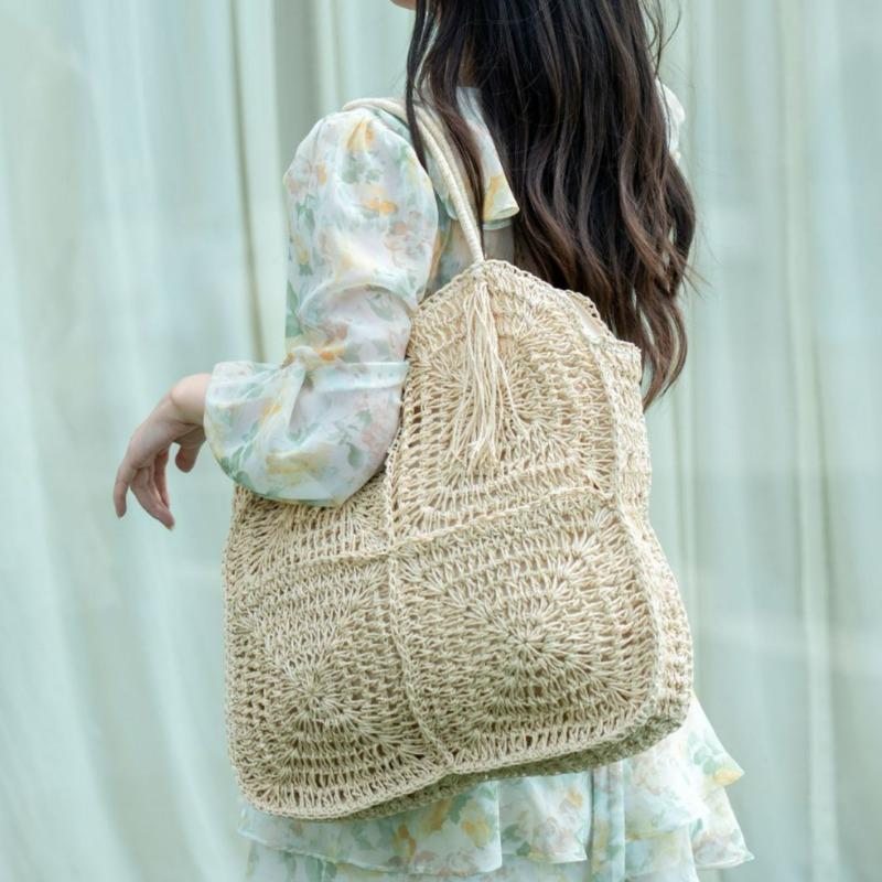 New Versatile Shoulder Straw Bag Summer Hand-woven Bag Women's Large-capacity Tote Bag Women's Holiday Beach Bag