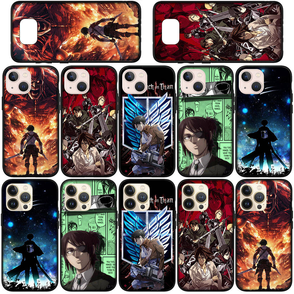 Case for I17 16 15 Xiaomi Poco F8 F7 F6 X7 X6 M8 C85 C75 C71 Redmi Note 14 13 12 11 Pro Max A3 A4 14C 13C 15C Eren Jaeger Anime Levi Attack On Titan