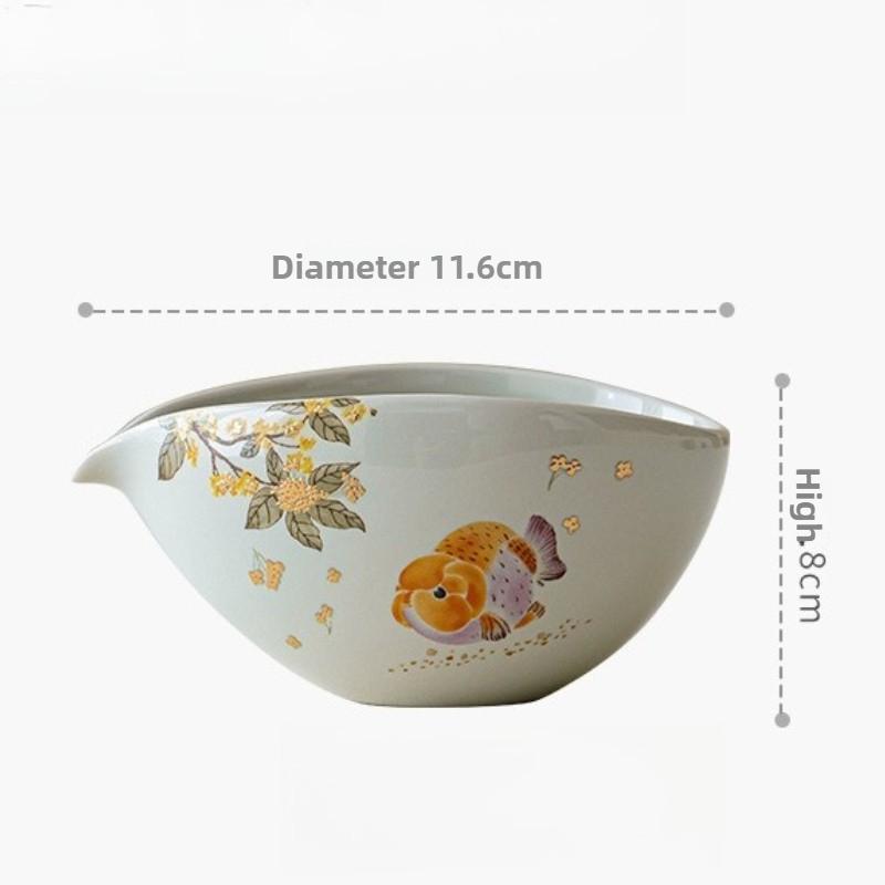 Grass and Wood Ash, Eagle Beak Fair Cup, Ceramic Highvalue Household Uniform Tea Cup, Tea Set, Male Cup Tea Ceremony Accessories