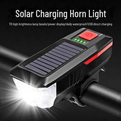 USB Rechargeable Solar Bike Light & Horn for Night Riding