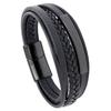 Minimalist Harajuku Style Stainless Steel Leather Bracelet Men Women Black Gold Adjustable Unisex Accessory