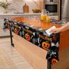 Halloween Party Decoration Happy Disposable Tablecloth, Spooky Pumpkin Ghost Skeleton Waterproof Oil-proof Tablecloth Table Cover for Kitchen