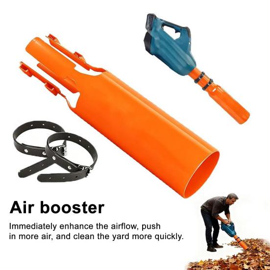 Leaf Blower Air Booster with 2 Straps Faster Outdoor Yard Cleanup Lawn Care Leaf Blower Airflow Amplifier Universal Leaf Blower Nozzle Attachment