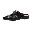 French High Sense 2025 New Mary Jane Shoes Pointed Head Bag Head Wear Flat Bow Flat Bottom Cool Slippers Women