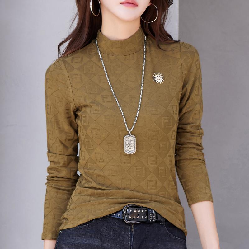 Fashionable Women's Long-sleeved Bottoming Shirt, Large Size, Versatile Autumn And Winter Style Inner Warm Top