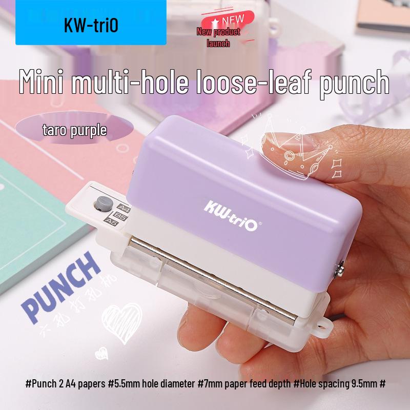 

Kedeou Студенческий многодырокол, Инструмент для переплета блокнотов формата A4 B5 A5 для DIY фиолетовый