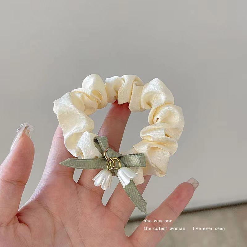 Set lily of the valley flower rubber band hair ring high elasticity and durable Korean version of the head rope new fresh girl hair tie rope