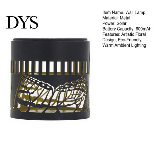 Wireless Wall Mounted Fixtures Solar Lights, Color Changing Outdoor Decorative Butterfly Projection Lamp, Powered Lights Waterproof Metal Fence Light