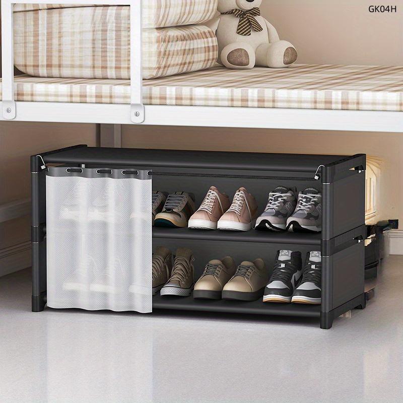 

Подкроватный стеллаж для обуви, Подходит для общежитий и домов, На колесиках для легкого перемещения, Подкроватное хранение, Органайзер для хранения обуви чёрный