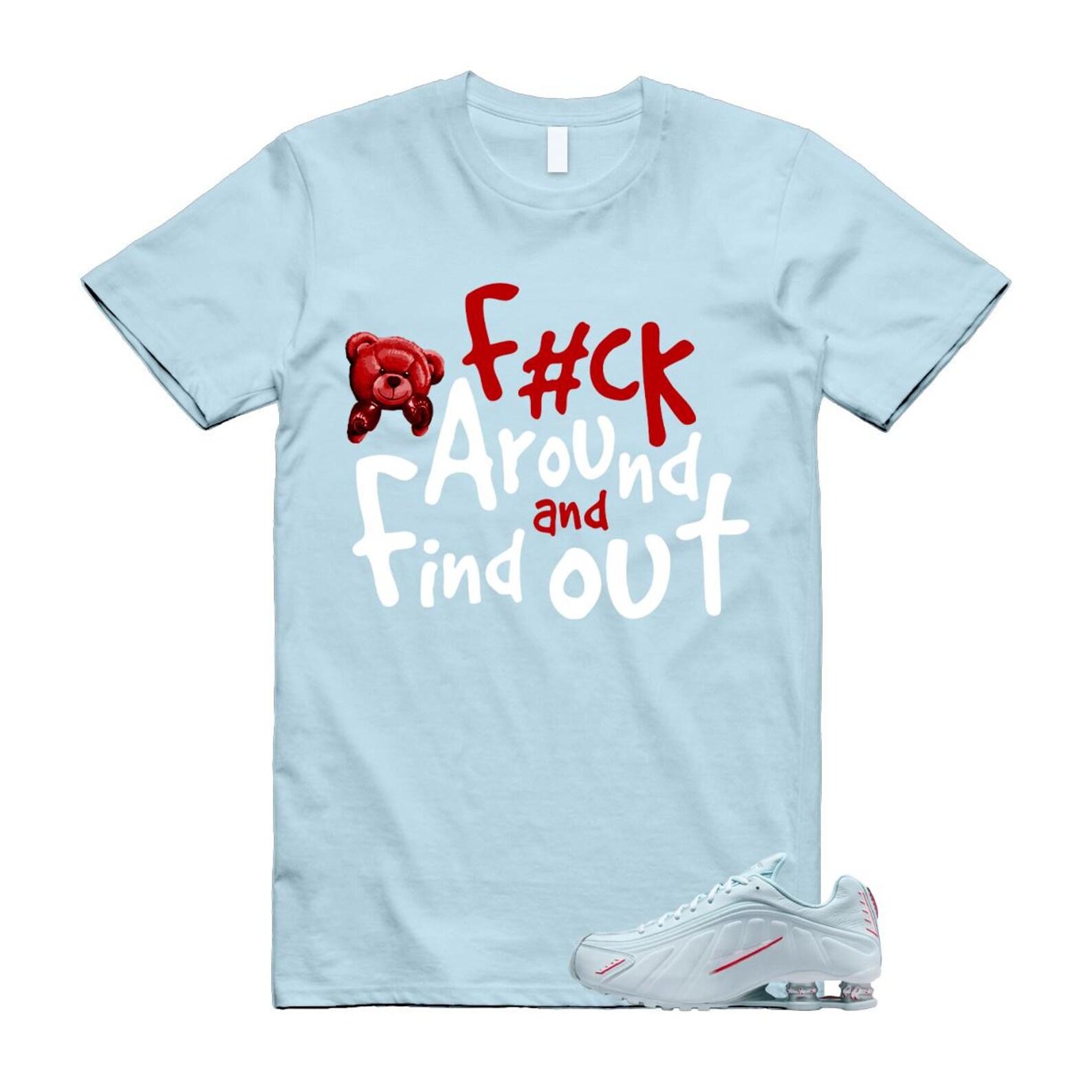 Shox R4 Puerto Rico Glacier Blue White University Red T Shirt Match FCK S