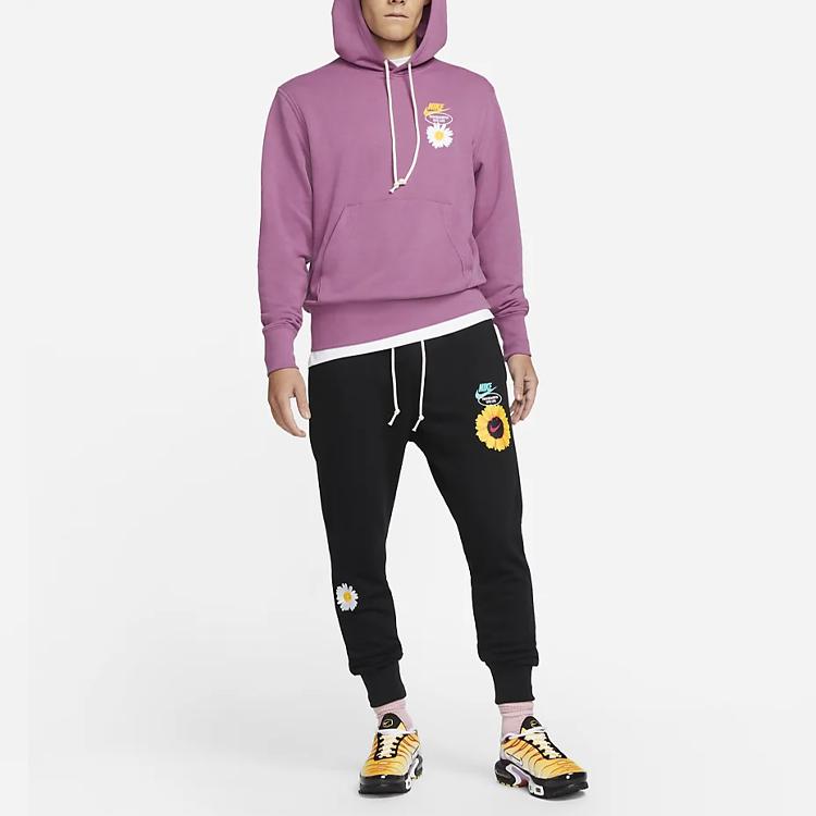 Nike Daisy Embroidery Sport Hoodie Pullover Men Tops Purple DM4994-507