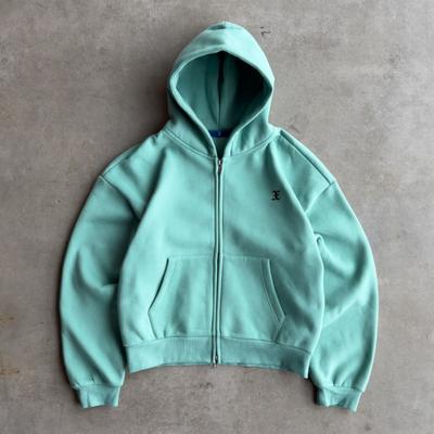 Unisex Kapuzenpullover mit Reißverschluss und Print-Tasche, Langarm, Locker geschnitten, Lässiger Hip-Hop-Stil