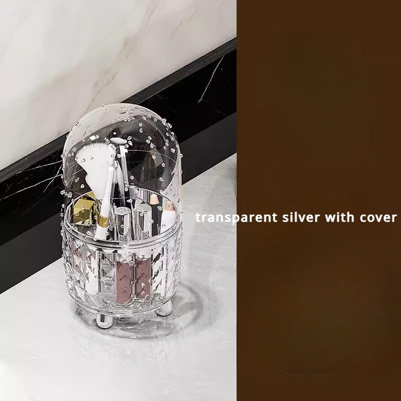 

Органайзер для кистей для макияжа, вращающаяся пылезащитная кисть для карандашей для бровей, держатель для карандашей, настольная косметическая полка для хранения губной помады 13.5*13.5*22.5cm