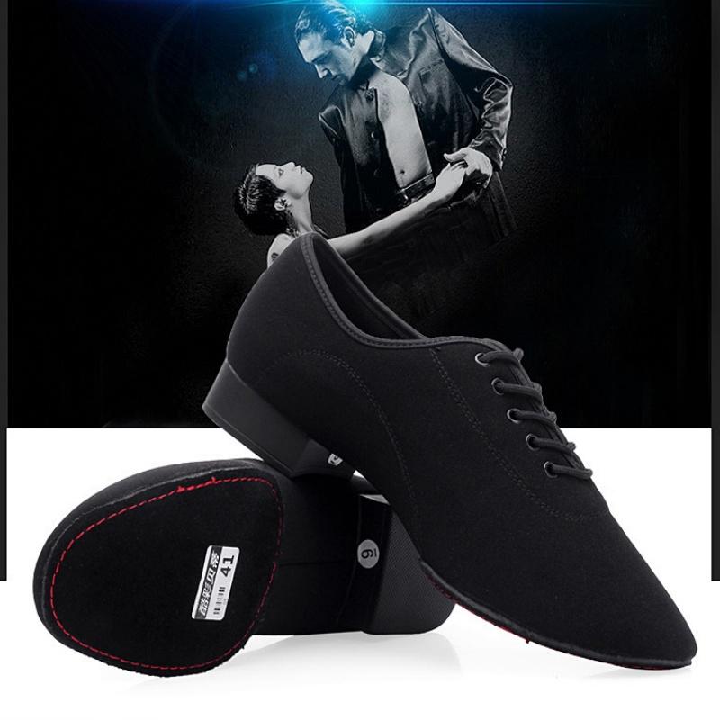 Modern Jazz Sneaker for Men Outdoor/indoor Ballroom Waltz Latin Salsa Dance Shoes Oxford Upper Adult Black for Low Heel