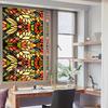 Retro Flower Stained Glass Window Film Removable Bathroom Window Film Window Decals Static Clings