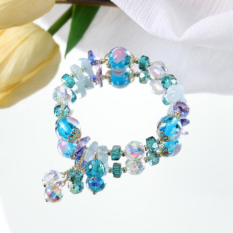 New Fashion Crystal , Summer Fresh Luminous Glazed Crystal , Electroplated K Real Gold In Stock.