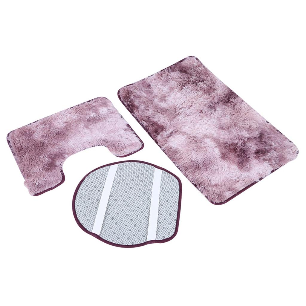 3 szt. Zestaw dywaników łazienkowych Miękki Antypoślizgowy Pokrowiec na Pokrywę Toalety Mata Kąpielowa Dywanik Konturowy Dekoracja DomuRóża