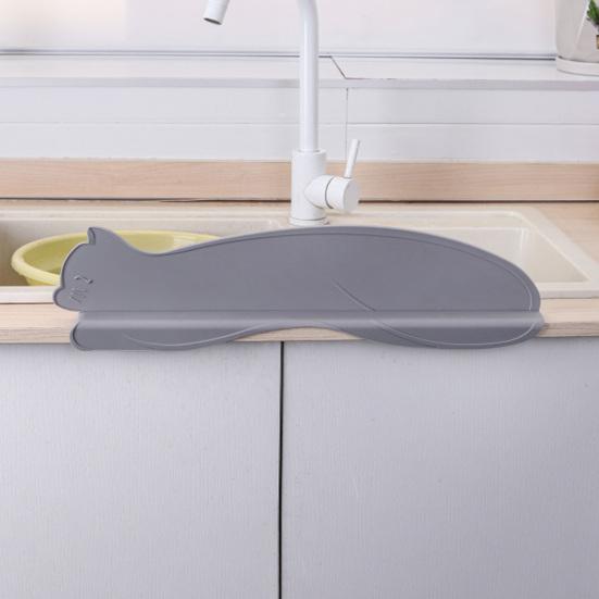 Yousheng 2 Stück Cartoon Katze Spülbecken Spritzschutz mit Saugnäpfen Gemüsewaschen Wasserspritzer Schutz Küchenarbeitsplatte Kätzchen Spritzschutzbrett