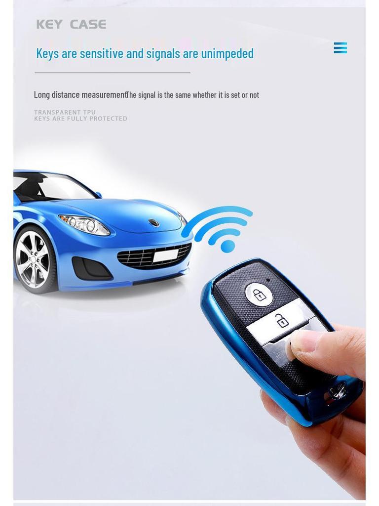 Kia K3/K4 Car Key Case: Compatible with Sportage, KX3, Yipao, KX57, Kaisen, CROSS, Sorento - Half-Pack Shell with Buckle