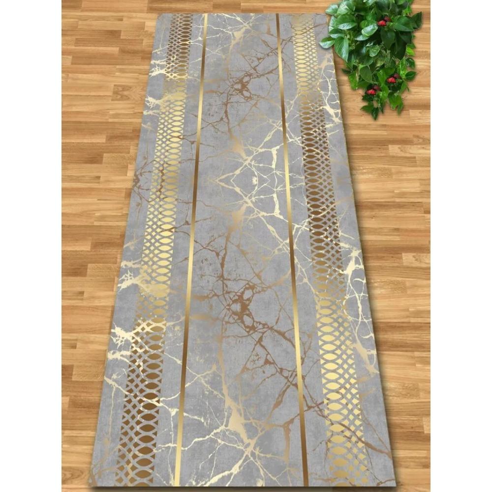 Luxury Gold Hall Corridor Carpet High End Hotel Lobby Decoration Entryway Carpets Non-slip Carpet Runner Customizable Aisle Rug