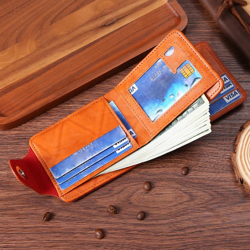 Men'S Wallets With 100 Us Dollar Patternwallet Male Leather Walet Photo Card Holderfashion Large Capacity Wallet Purse Bag