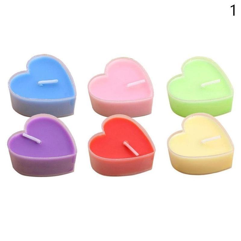 9pcs/set Heart Shaped Candles Scented Candles Wedding Decoration Valentine's Day Gift Romantic Marriage Paraffin Wax Candles