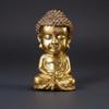 Seated Buddha Figurine Copper Meditation Statue Toned Base Meditating for Desk, Car