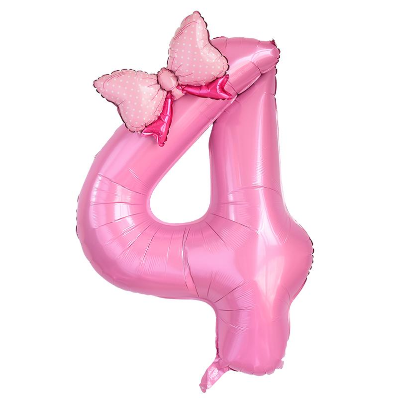 2 szt. Różowy balon foliowy z cyfrą 40 cali z uroczymi balonami w kształcie kokardki Dla Dzieci Dziewczynki Pierwsze Urodziny Dekoracje Upominki Artykuły