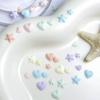 Plaid Resin Heart and Star Nail Art Decorations Flat Colorful Girl Nail Accessories DIY Accessories
