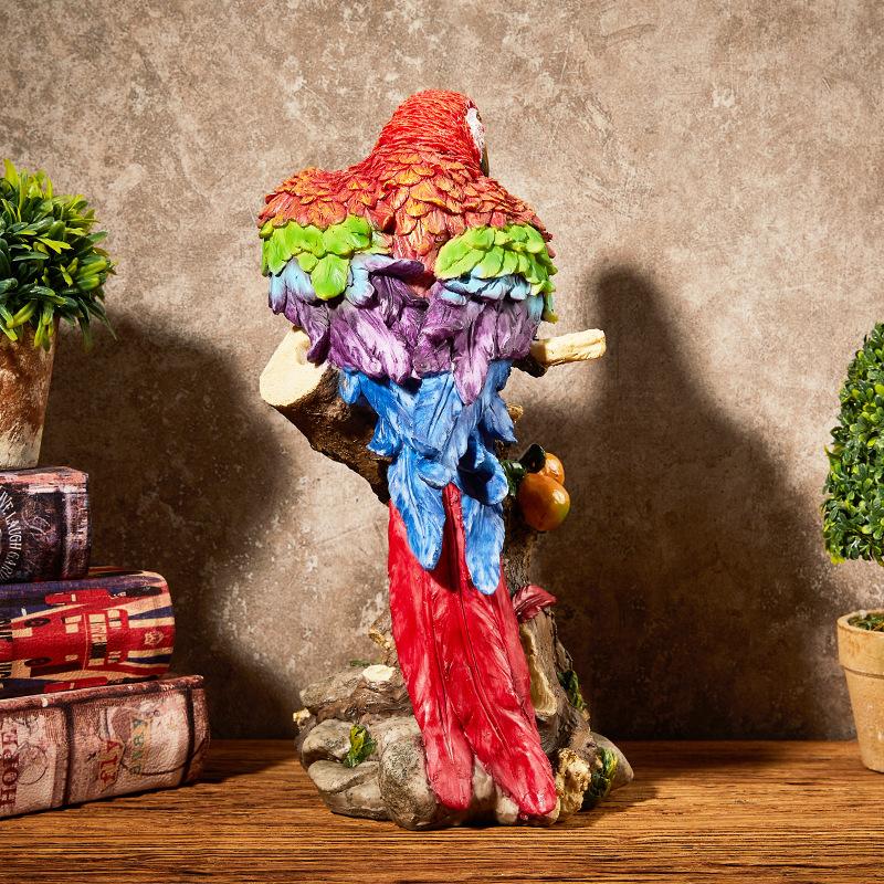Resin Handicrafts Simulation Animal Sculpture Colorful Parrot Ornaments Macaw Bird Statue Decorative Figurines Home Decoration