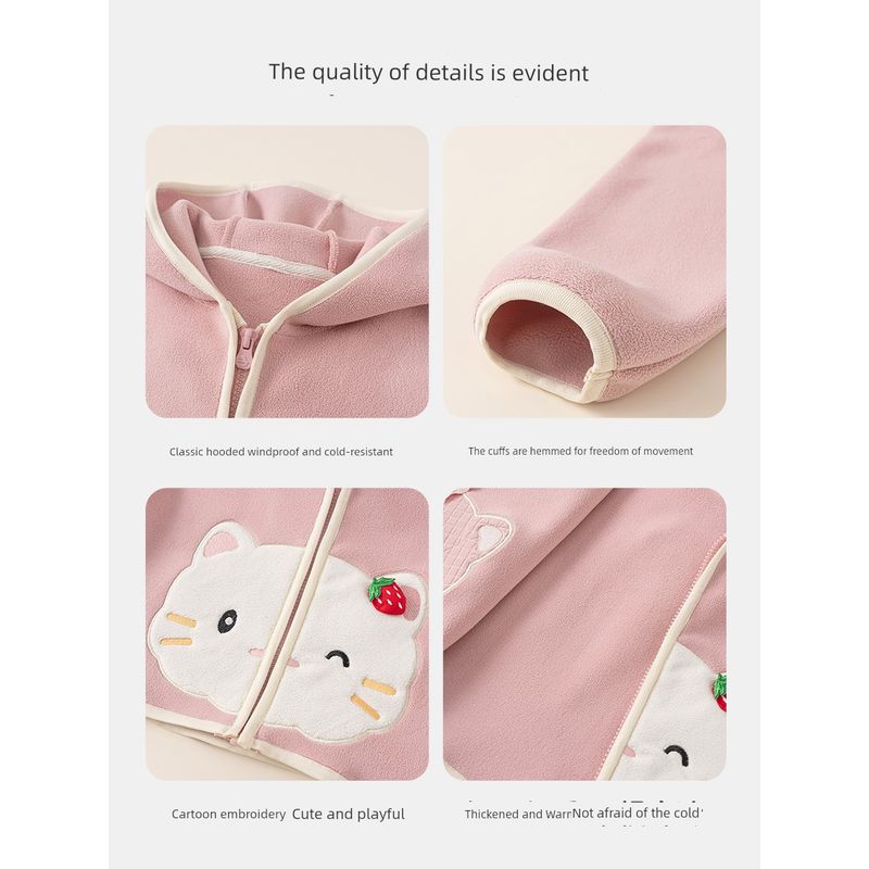 Insbobo Girls' Coat 2025 Winter New Thickened Warm Children's Winter Clothing for Girls Trendy Thickened Top