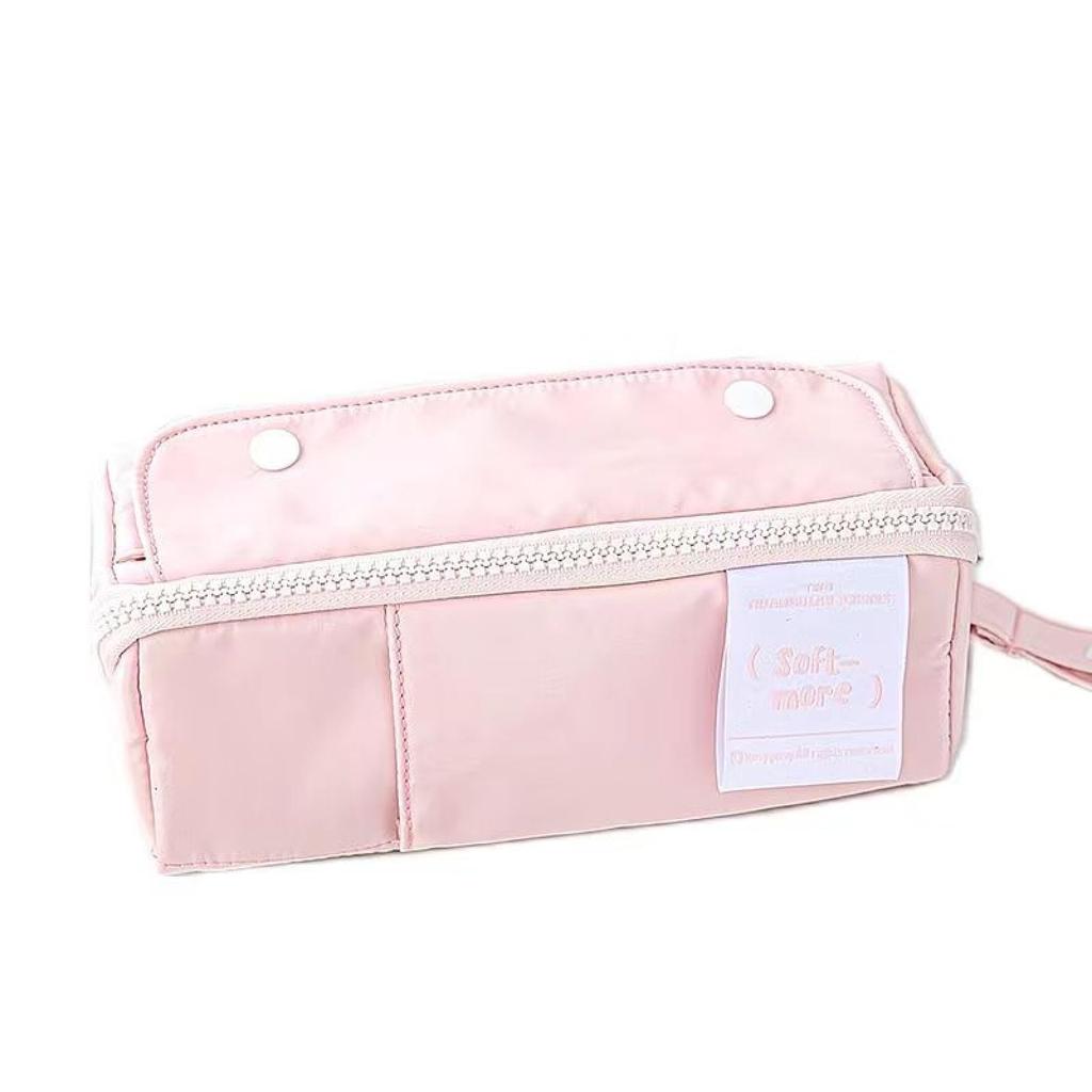 Simple Student Stationery Business Canvas Pencil Case Large Capacity Stationery Tool Pencil for Elementary School High School College Office Workers