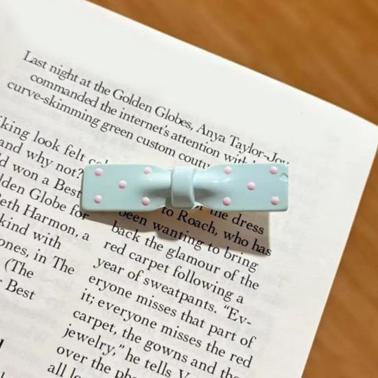 4Pcs Girl Hairpin Dot Print Hollow Bow Tie Design Hair Clips Lightweight Non-Damaging