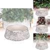 Luxurious Silver White Beaded Christmas Tree Skirt Perfect For Festive Seasonal Decor