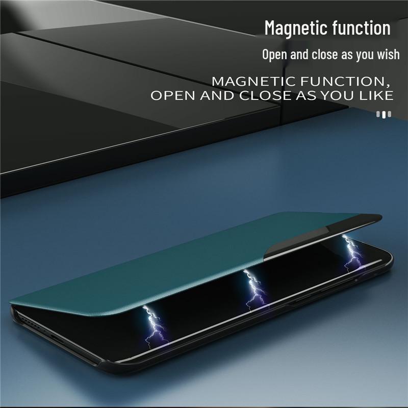 Compatible Samsung S25/24/23/22/21 Ultra FE Phone Case: Magnetic, Drop-Proof Leather with Side Window.