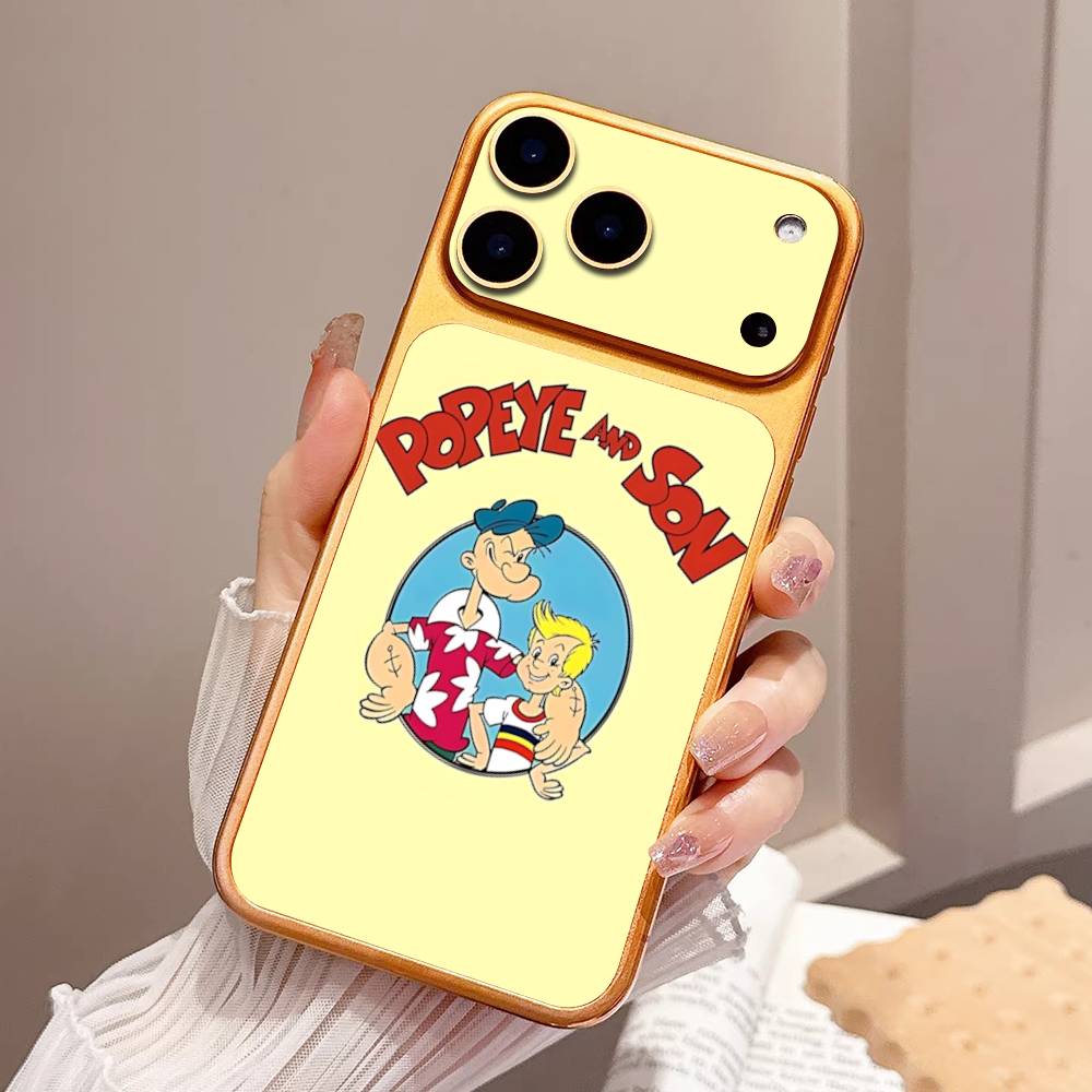 Cartoon Animation P-PopeyeS Retro For IPhone 17 Pro 17 Pro Max Rear Skin Wrap Decal Protective Sticker
