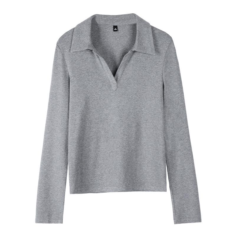 Dámské měkké tričko s dlouhým rukávem a výstřihem do V - Zeštíhlující vysoce kvalitní základní vrstva na podzim 2025