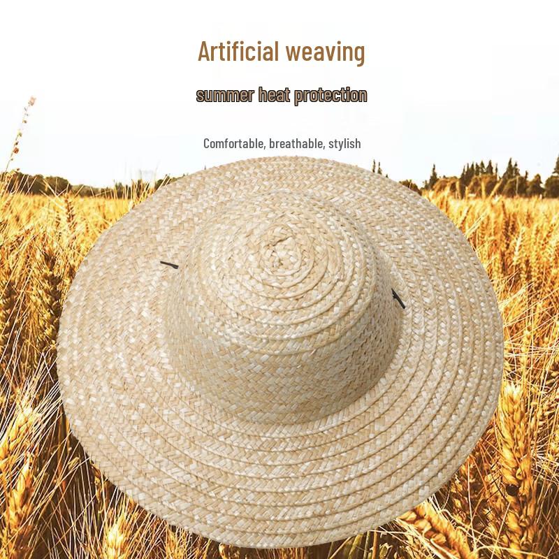 Farmářský slaměný klobouk se širokou krempou