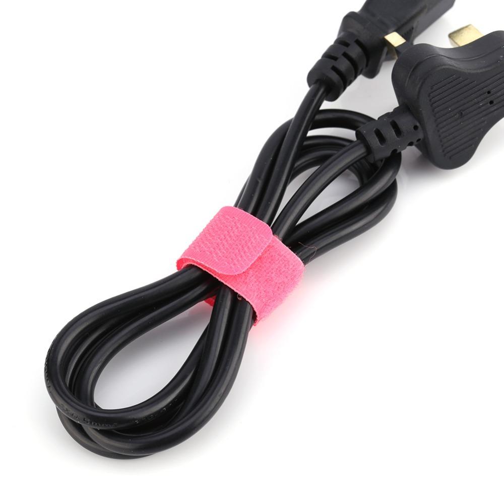 50PCS Adjustable Cord Lead Straps Pink/Red/Blue/Black/Yellow Wire Ties  Organizer Tool